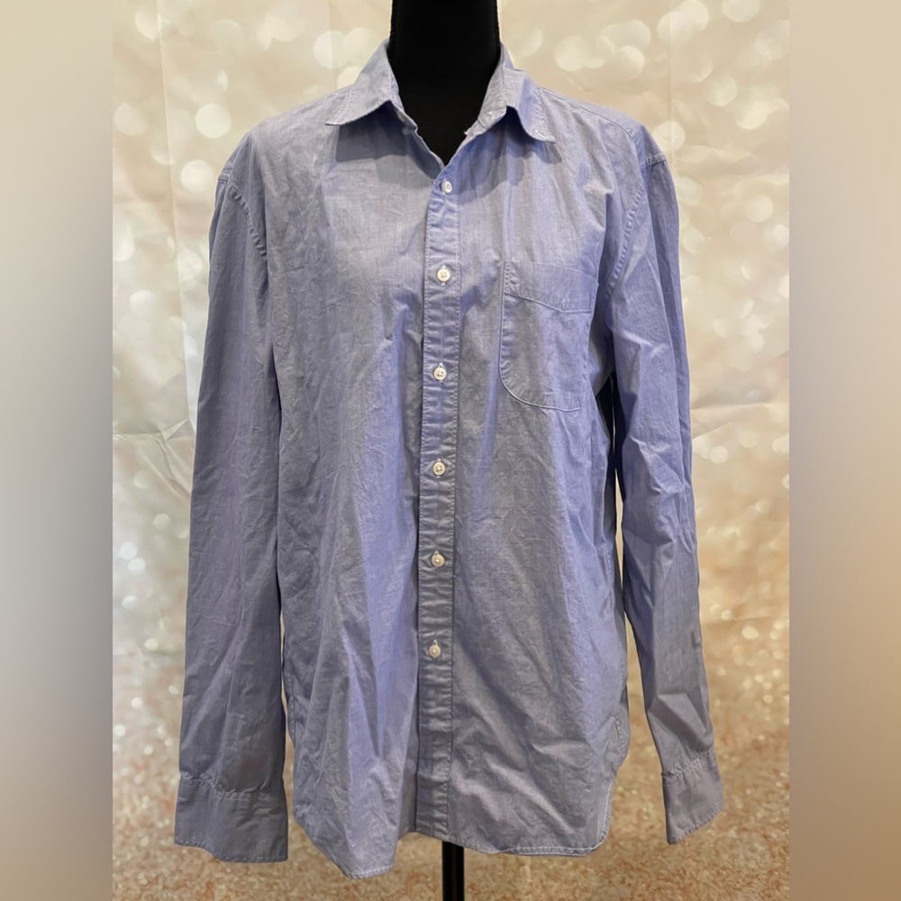 J.Crew Stretch Slim L 98% Organic Cotton  Light Denim Button Down